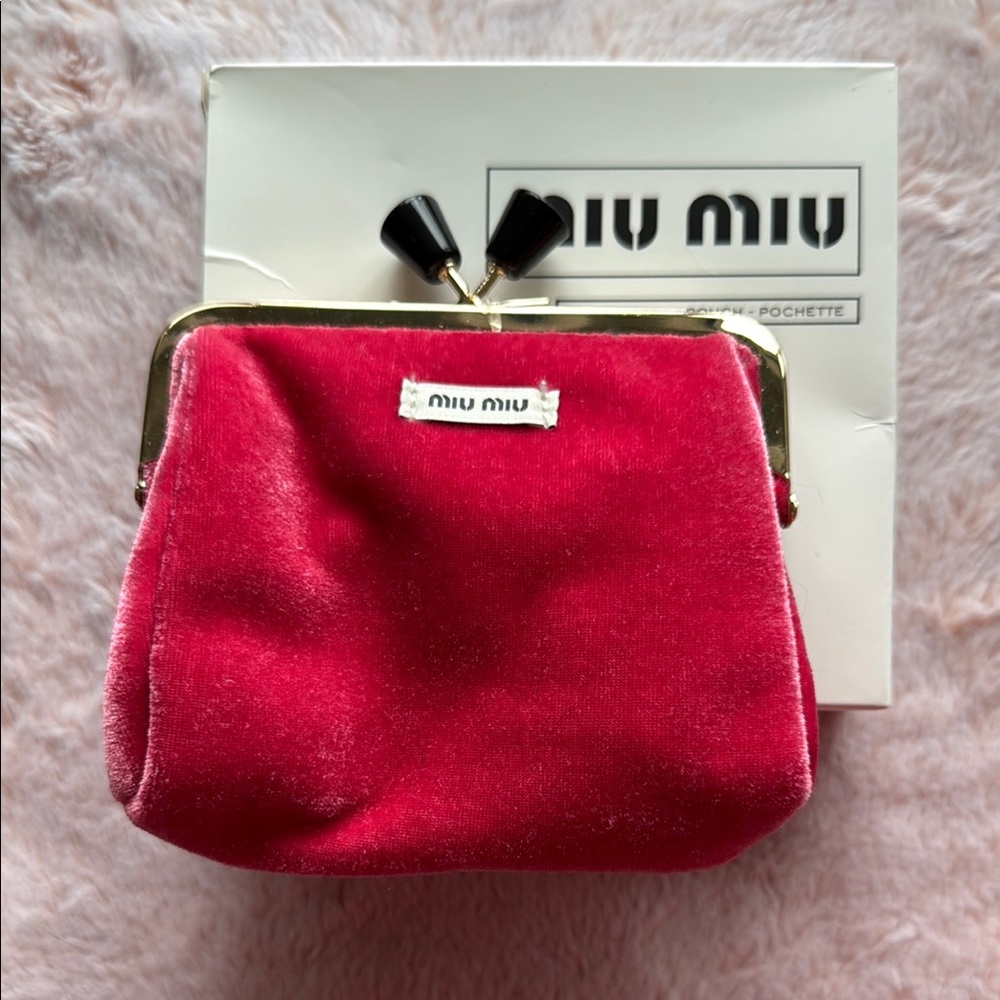 Miu Miu Red Velvet Clutch